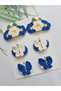Blue Mixed Set Handmade Luxury 100% Cotton Baby Shower Baby Gift Pinterest Combinations Hairless Baby Hairpin 6-Piece Mixed Sets Handmade Knitted Organic Baby Hair Accessories - 4