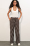 Women's Wide Leg Polka Dot Pants 30116 - Brown - 2
