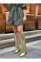 Gold Skin (Losy) XL Wide Heel Thick Leg 5 cm Heeled Boots - 2