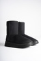 Women's Black Suede 5cm Thick Heeled Winter Casual Boots with Fur Inside - 4