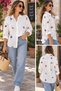 Women's Shirt,Floral Pattern,White Shirt,Relaxed Fit,Embroidered,Daily,Stylish Design,Summer-Winter,Cotton-Linen - 3