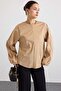 Crew Neck Casual Blouse Kamel 9832 - 4