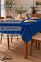 Navy Blue Soft Duck Tablecloth Water and Stain Repellent Modern Decorative Table Cover Tablecloth