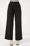 Women's Wide Leg Fabric Trousers 30088 - Black