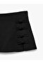 Frog Closure Detailed Above-Knee Skirt - 3