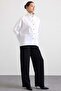 Shirt with High Collar Loose Fit White 9486 - 5