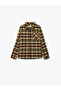 Buttoned Wool Blend Long Sleeve Lumberjack Shirt with Pockets