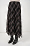 Women's Asymmetrical Cut Chiffon Skirt 8056 - Black - 3