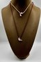 2 Pieces of Enamel Bird & Gold Heart Pendant with Tassels, Bohemian Style Burgundy Pink Orange Blue Rope Necklace Set - 3