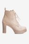 Women's Suede Boots High Platform Heeled Lace-Up Bowie Mink - 2