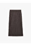 Slim Fit Slit Textured Fabric Midi Pencil Skirt - 2