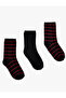 Cotton Striped 3-Piece Sock Set - 2