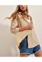 3900 Oversized Long Basic Shirt - Beige - 2