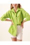 3900 Oversize Long Basic Shirt - Çağla - 2