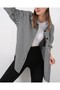 Women's Crowbar Pattern Oversized Shirt 3854 - Black - White - 4