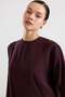 Deep Slit Oversize Long Tunic Mürdüm 9838 - 7