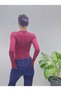 Women's Modal Fabric Crew Neck Long Sleeve Finger-Loop Body-Blouse - 7