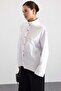 Shirt with High Collar Loose Fit White 9486 - 6