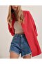 3900 Oversize Long Basic Shirt - Red - 5