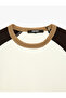 Cotton Shaded Color Contrast Crew Neck Long Raglan Sleeve Sweatshirt - 3