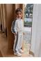Girl's Polka Dot Patterned Zippered Stripe Detailed Oysho Fabric Double Set