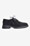 Women's Suede Loafer Oxford Stoned Tulle Lace-Up Pera Black - 2