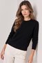 Black Crew Neck Ribbed Detailed Knitwear Sweater - 2