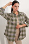Women's Plaid Pattern Oversize Lumberjack Shirt 3854 E.Green - 2