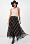 Women's Asymmetrical Cut Chiffon Skirt 8056 - Black - 2