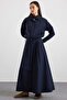 Zipper Closure Skirt Jacket Double Set Dark Blue 9474-Tk - 6