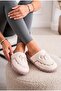 Women's Plush House Slippers Soft Furry Bowknot Winter House Slippers - 2