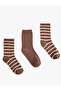 Cotton Striped 3-Piece Sock Set - 2