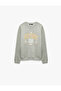 Three Threaded Yarns, Comfortable Fit, Washable, Crew Neck, Printed Sweatshirt