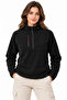 Polar Fleece Stand Collar Half Zipper Regular Fit Winter Sweatshirt with Zippered Chest Pocket - Black