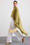 Asymmetrical Cut Casual Cape Tunic Light Green 9835 - 3