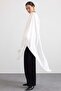 Asymmetrical Cut Casual Cape Tunic White 9835 - 7