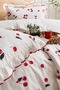 Ruffled Patterned Duvet Cover Set – Cherry, Flower and Butterfly Model Options Available - 4
