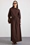 Zipper Closure Skirt Jacket Double Set Brown 9474-Tk - 6