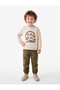 Crew Neck Long Sleeve Embossed Printed Sweatshirt