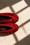 Vanesya Red Women's Genuine Leather Suede Trok Detailed Ballerina Shoes - 4