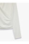 Comfortable Fit Classic Collar Long Sleeve Draped Double-Breasted Blouse - 4