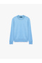Regular Fit Long Sleeve Light Stand Collar Viscose Knit Sweater