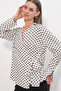 Women's Double-Breasted Polka Dot Blouse 40036 - B.White - 3