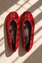 Dexara Red Women's Genuine Leather Suede Lace-Up Stylish Ballerina Shoes - 3