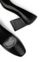 Women's Black Striped Textured Blunt Toe Casual and Classic Heeled Shoes - 6