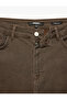 Regular Waist Cotton Tapered Trousers with Pockets - 4