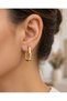 316L Steel Gold Rectangular Stone Lightweight Women's Earrings, Non-Tarnishing, Stylish Daily Earrings