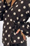 Women's Double-Breasted Polka Dot Blouse 40004 - Brown - 2