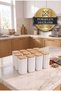 12-Piece 300 ml Vacuumed Bamboo Wooden Lid White Glass-Looking Acrylic Spice Jar Set |   Label with Gift |   Kitchen Organizer - 2