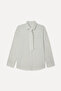 Women's Off-White Striped Oversize Shirt with Tie Detail